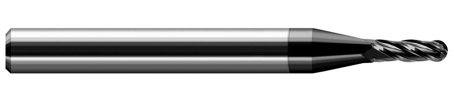 Picture of Harvey Tool 74380-C4 .080 Dia CarbideBall EM, 4 FL Diamond End Mill Standard Flute Standard Helix Carbide Diamond Single End Ball NoseBall